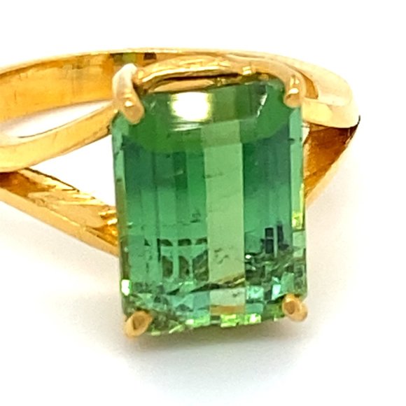 GIA Certified Tourmaline 5.15ct Solid 22K Gold Rng - Picture 7 of 8